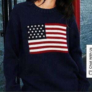 Brandy Melville Navy Blue flag sweater